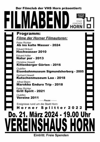 AFVC Filmabend - Filmclub Horn